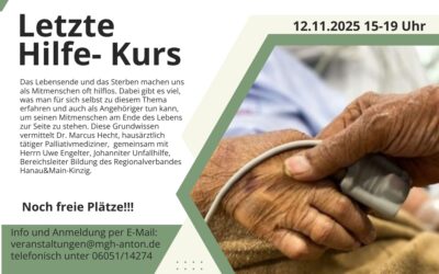 Am Ende wissen, wie es geht: „Letzte Hilfe“-Kurs am 12.11.